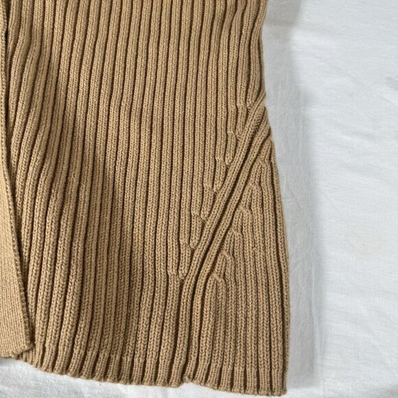 Vintage KIKIT Maurice Sasson Women's Large Tan Ribbed Cardigan Sweater - Picture 8 of 11